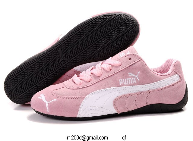 basket puma femme blanc et rose